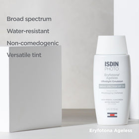 ISDIN ingredient label close-up showing zinc oxide and Repairsomes inclusion