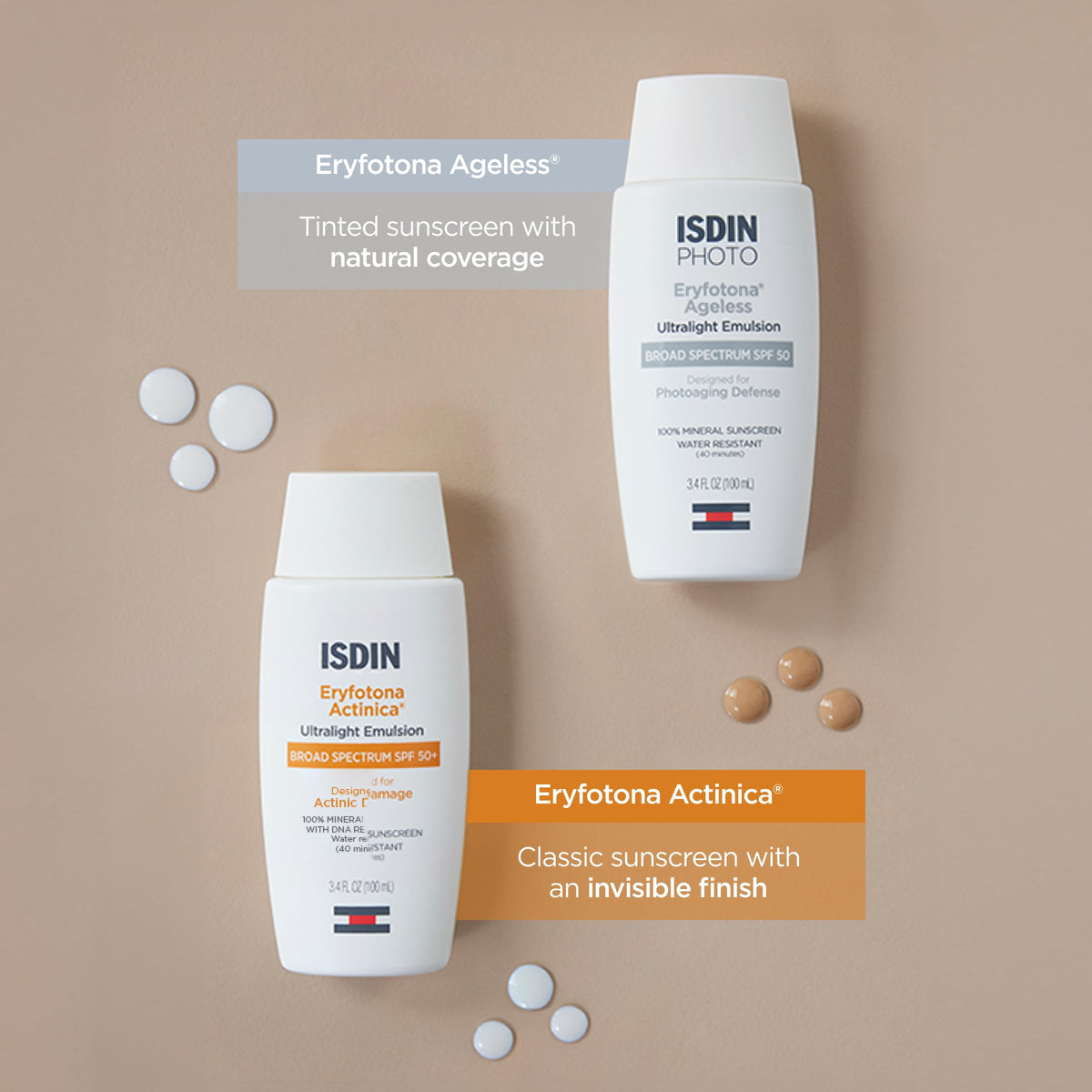 ISDIN product with SPF graphics illustrating high-level sun protection