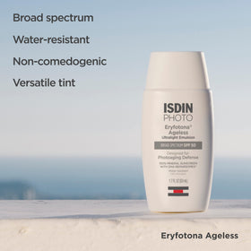 ISDIN dispensing product from tube showing easy application benefit