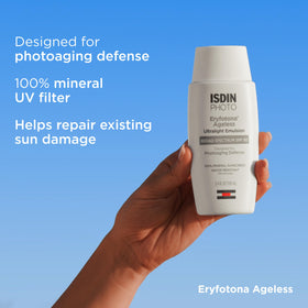 ISDIN tinted sunscreen swatched on skin showing even coverage benefit