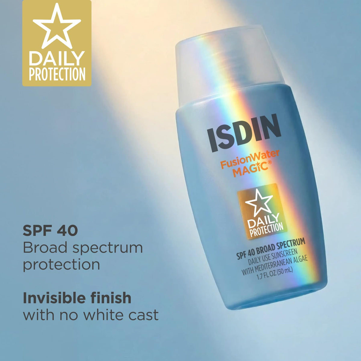 ISDIN application on cheek demonstrating fast absorption benefit
