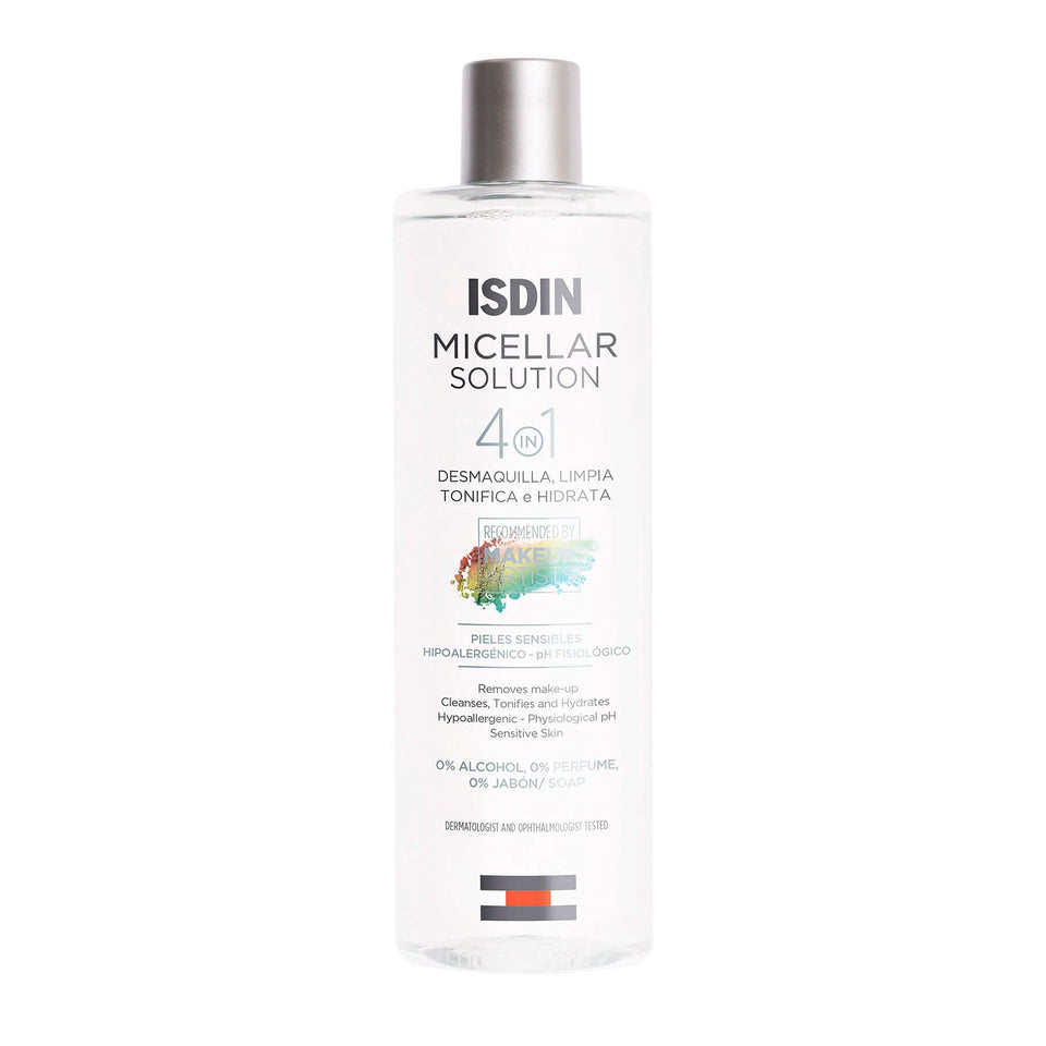 ISDIN bottle front packaging showing clean design and volume benefit