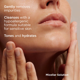 ISDIN solution on a cotton pad showing gentle texture and effective removal