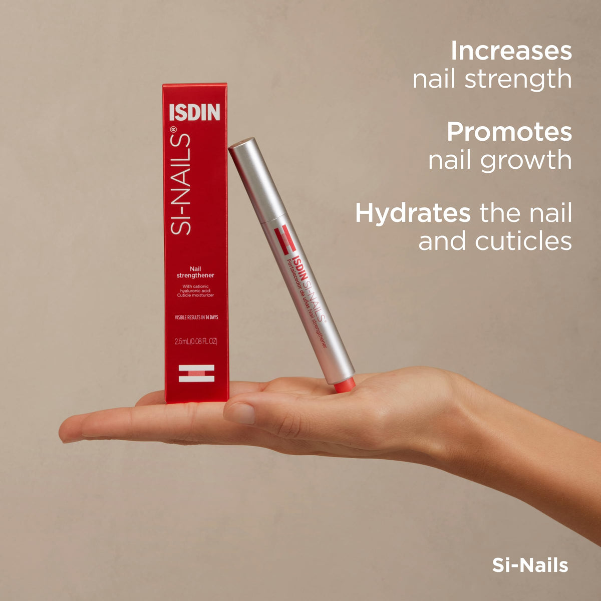 ISDIN Si-Nails serum texture close-up highlighting fast-absorbing finish