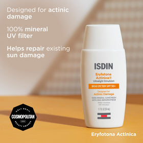 ISDIN zinc oxide mineral texture illustrating lightweight, no-white-cast finish