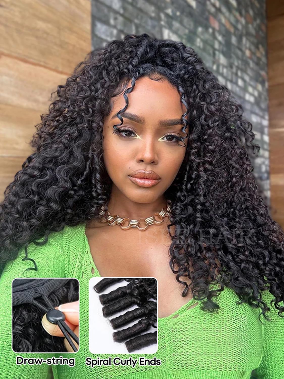 ISEE close-up of spiral curls texture highlighting bounce and realistic movement benefit