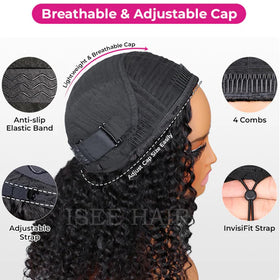 ISEE half-up half-down lifestyle photo showing everyday wear and natural look benefit