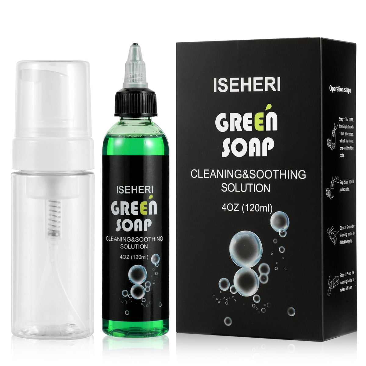 iseheri front packaging 4oz bottle showing concentrate and clear labeling benefit easy identification