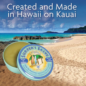 Island Soap & Candle Works in beach kit illustrating travel-ready protection for surfers