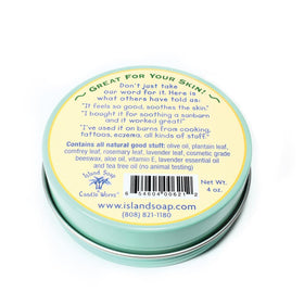 Island Soap & Candle Works finger swipe demonstrating creamy texture for fast absorption