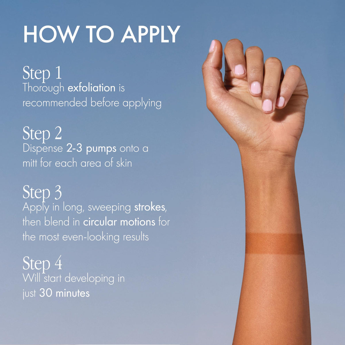 Isle of Paradise application mitt in hand for easy, mess-free use