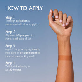 Isle of Paradise application mitt in hand for easy, mess-free use