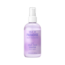 Isle of Paradise front bottle shot showing clear tanning mist and easy use