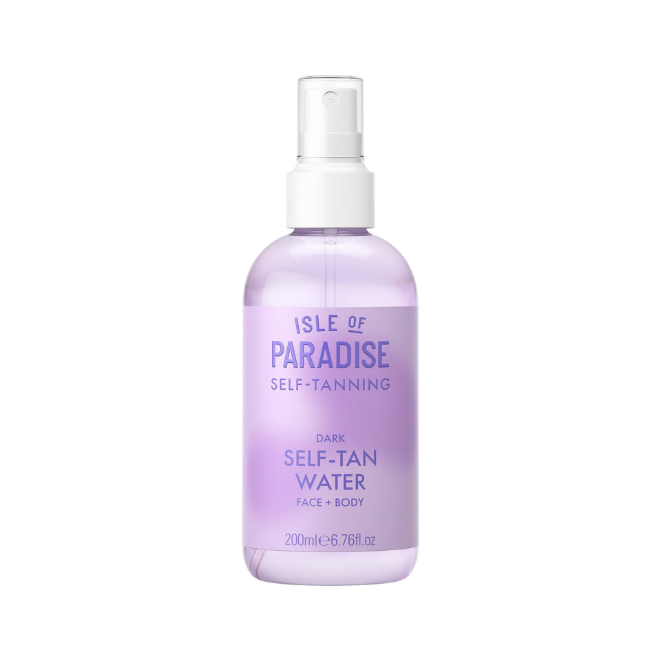 Isle of Paradise front bottle shot showing clear tanning mist and easy use