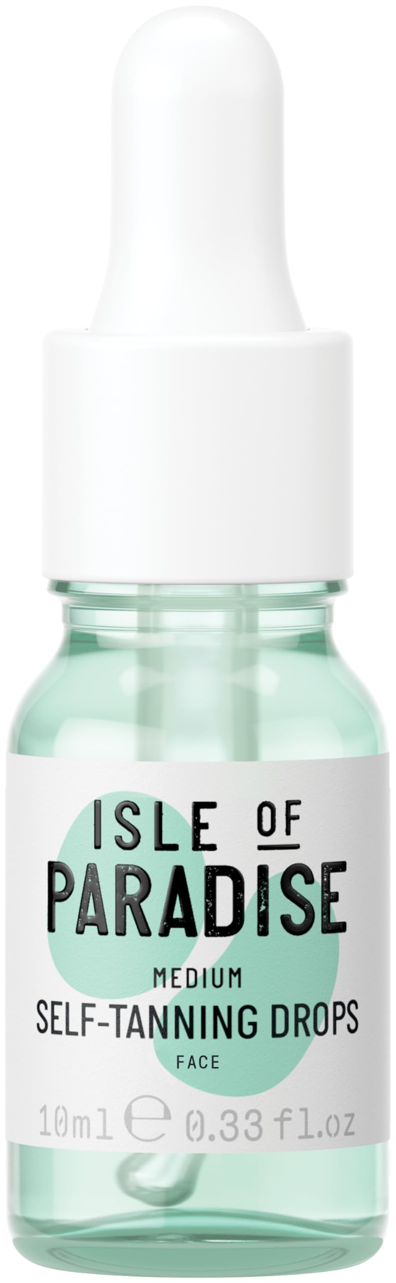Isle of Paradise front packaging showing compact bottle and label, easy travel tan