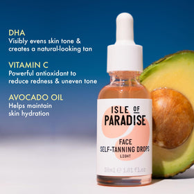 Isle of Paradise drops mixed with moisturizer showing how to create a custom tan blend