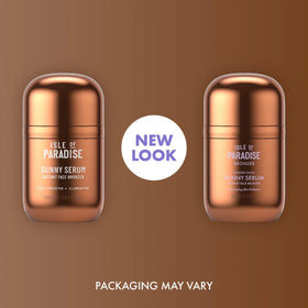 Isle of Paradise pump dispensing serum drop for easy controlled application