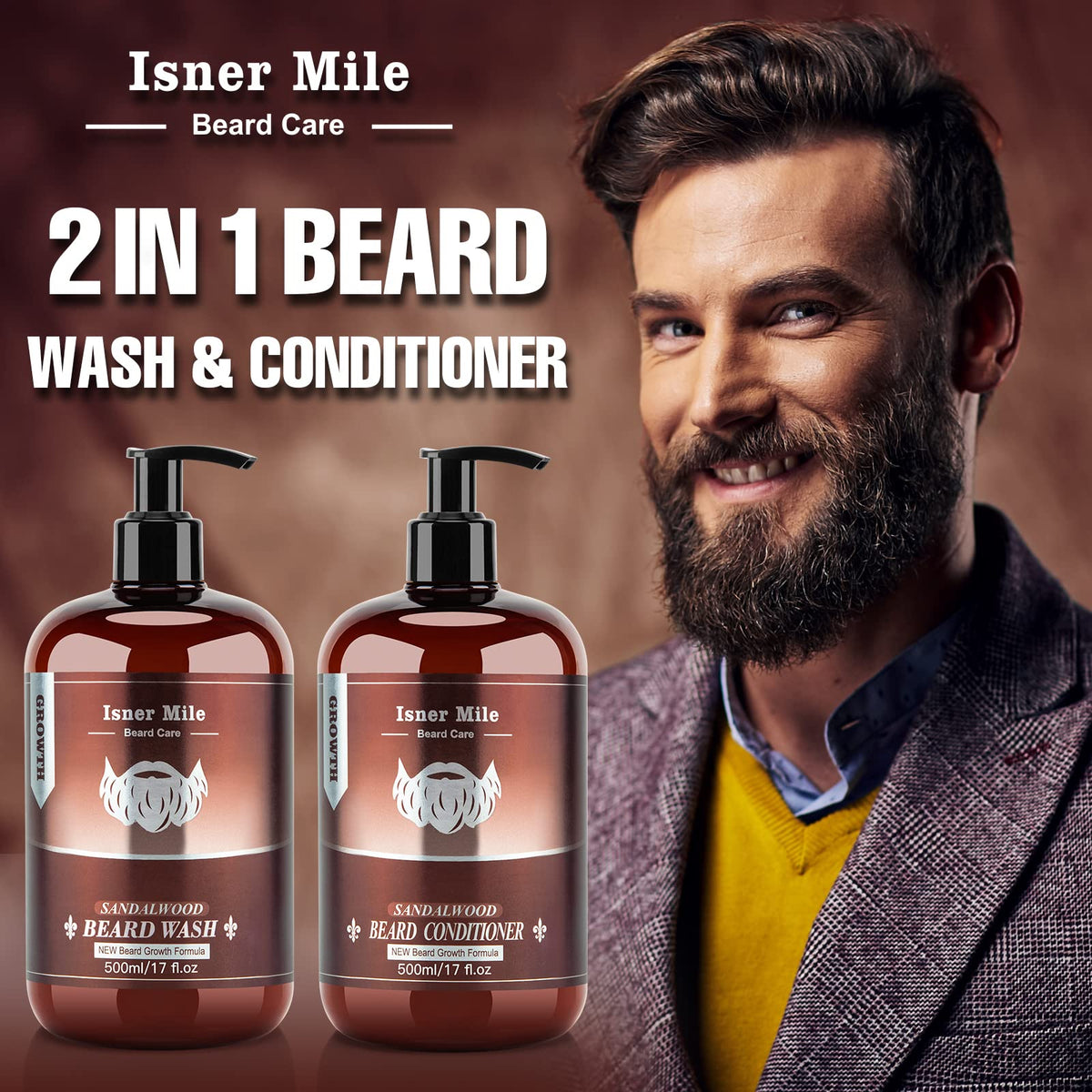 ISNER MILE conditioner cream closeup displaying smooth formula that softens coarse facial hair