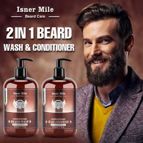 ISNER MILE conditioner cream closeup displaying smooth formula that softens coarse facial hair