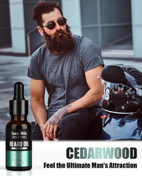 ISNER MILE use application massaging oil into beard and skin for softness