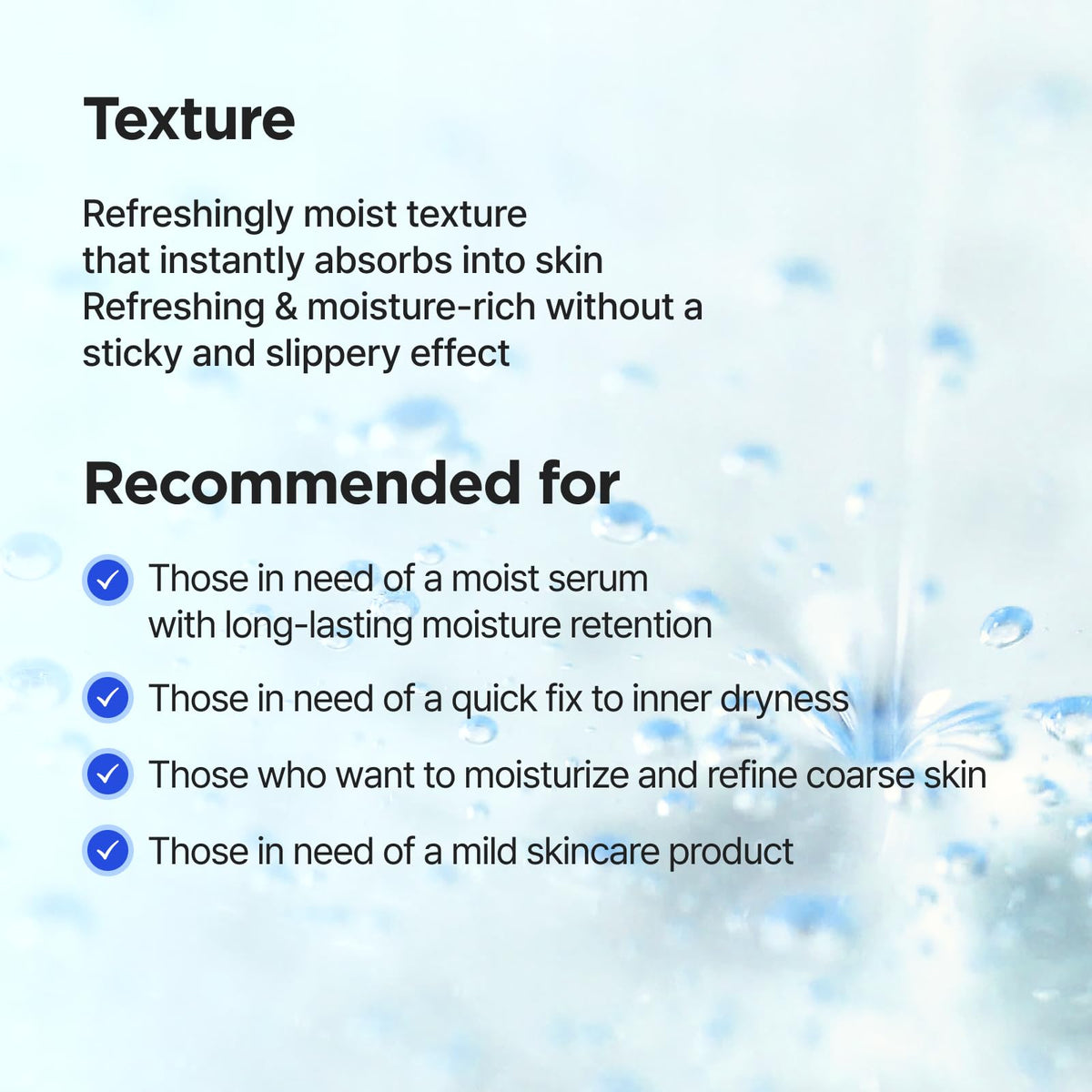 ISNTREE serum on back of hand showing lightweight, non-sticky feel