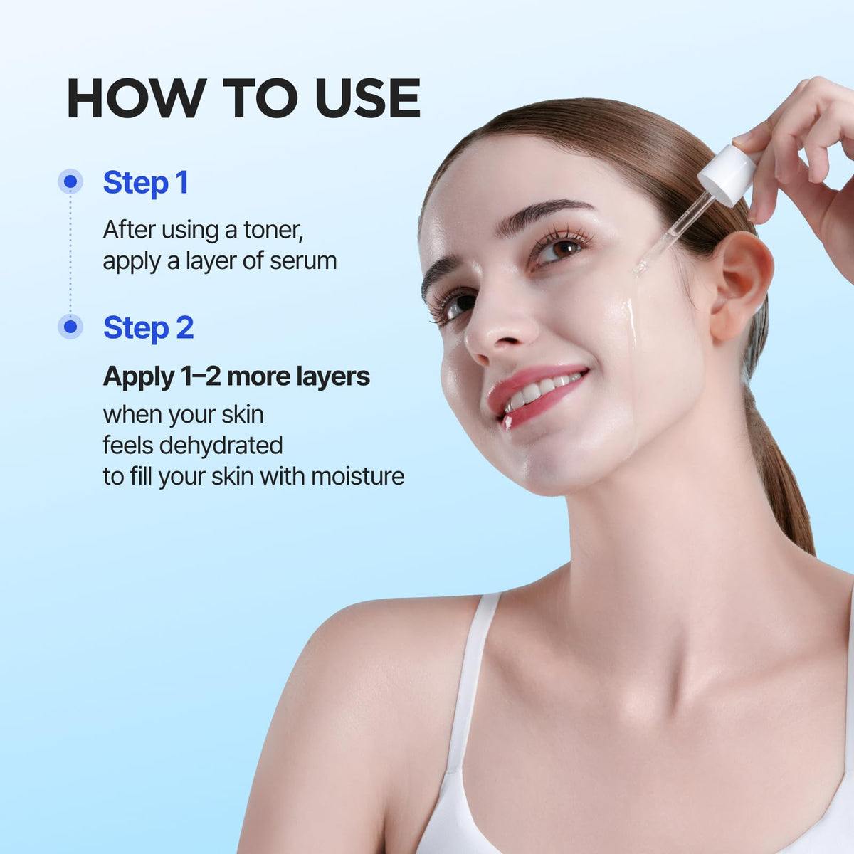 ISNTREE serum layered under moisturizer demonstrating layering compatibility