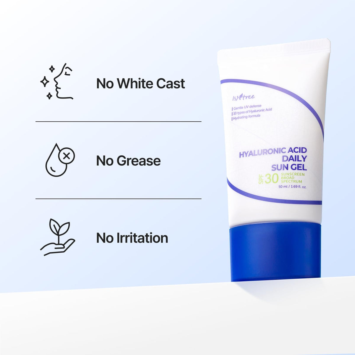 ISNTREE sunscreen being spread on hand for quick-absorbing benefit