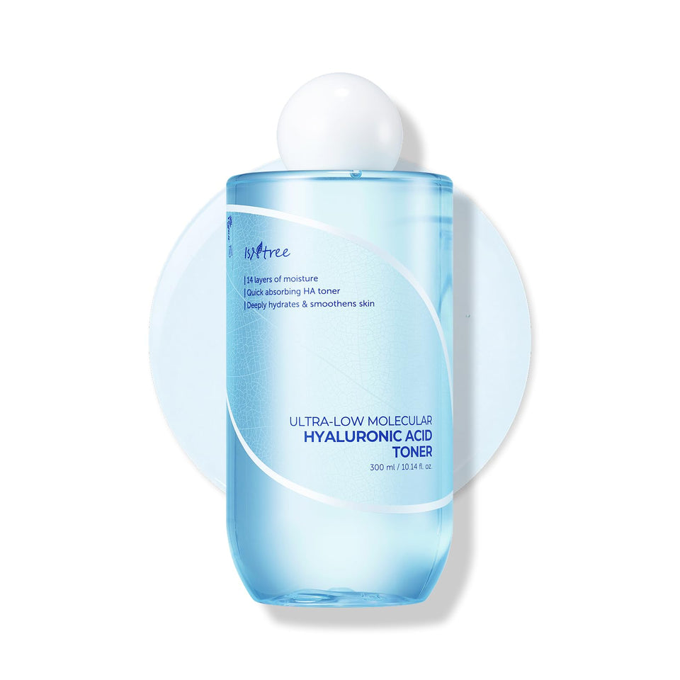 ISNTREE bottle front view showing sleek toner packaging and hydration benefit