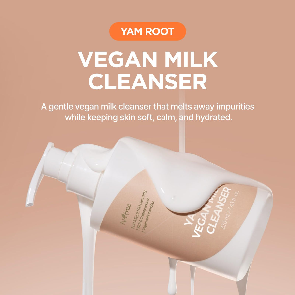 IsNtree creamy cleanser texture close-up showing hydration-rich consistency