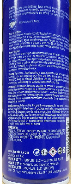 Isoplus Oil Sheen in styling scene adding moisture and glossy finish