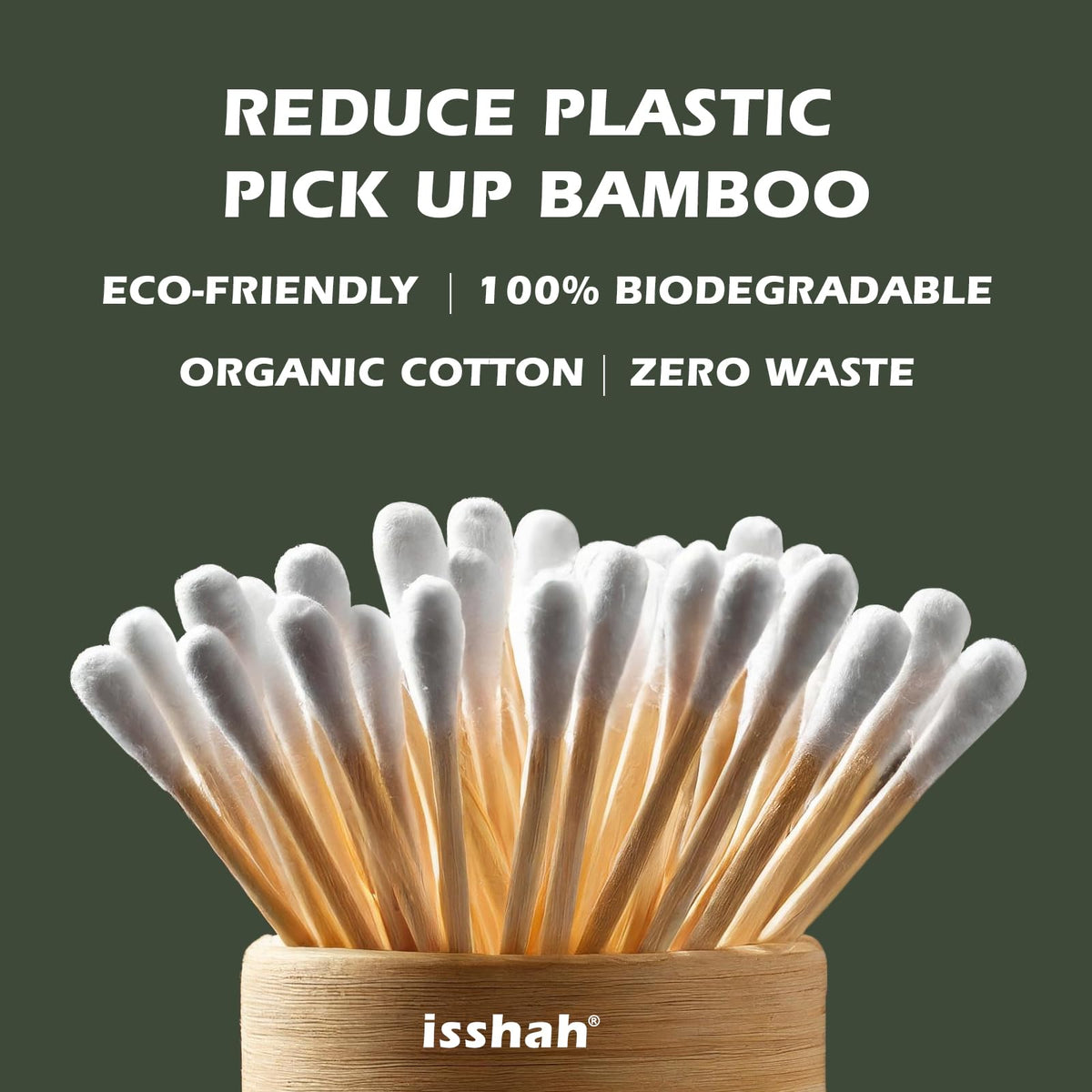 Isshah cotton tip macro detail highlighting soft, absorbent organic cotton