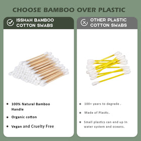 Isshah swabs in bathroom showing plastic free alternative for daily beauty routines