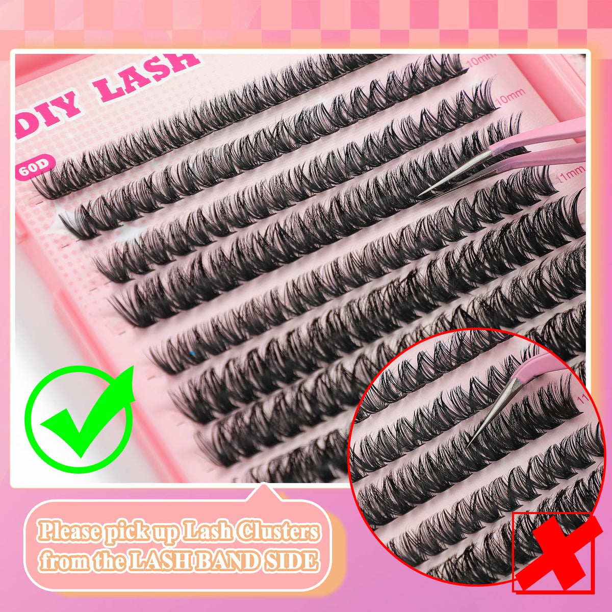 ISTGIFT cluster lashes being applied to show quick DIY application