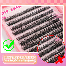 ISTGIFT cluster lashes being applied to show quick DIY application