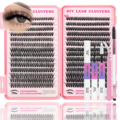 ISTGIFT front packaging showing full 560-piece lash clusters kit benefits