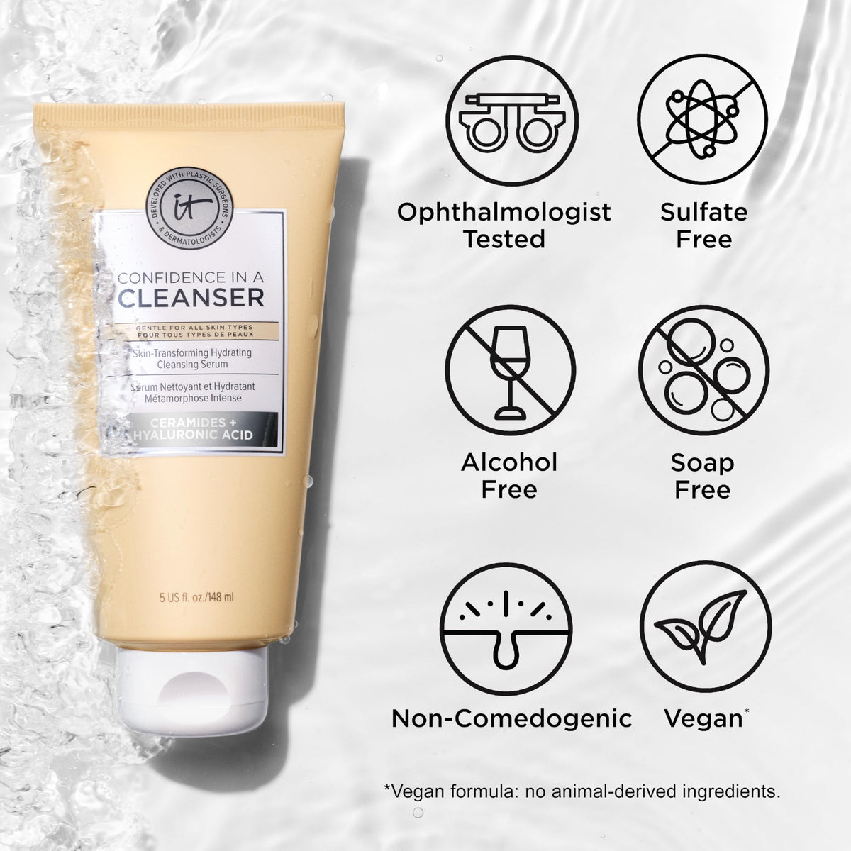 IT Cosmetics product on bathroom counter lifestyle shot promoting everyday routine