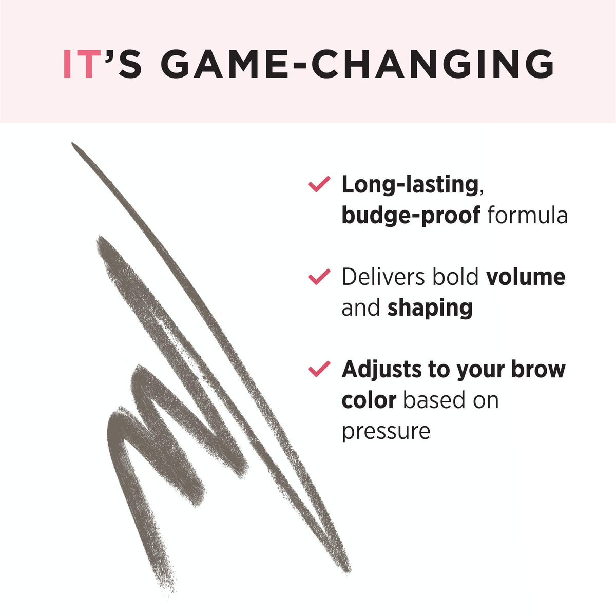 IT Cosmetics triangular tip close-up illustrating dual-edge precision for shaping