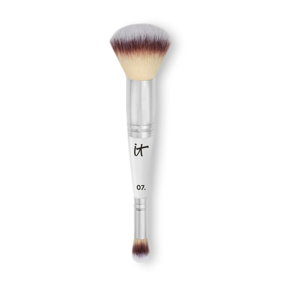 IT Cosmetics brush front view showing dual-ended design and professional finish