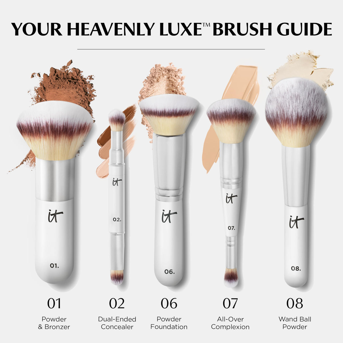 IT Cosmetics brush on vanity showing everyday routine and clean storage benefit