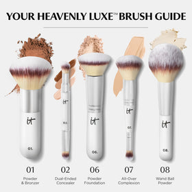 IT Cosmetics brush on vanity showing everyday routine and clean storage benefit