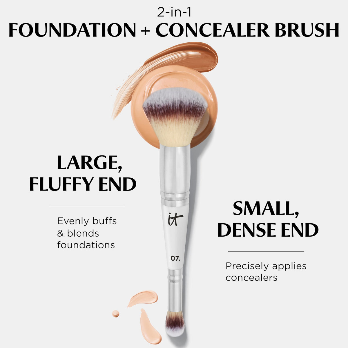 IT Cosmetics brush small tip detail showing precise concealer control and softness