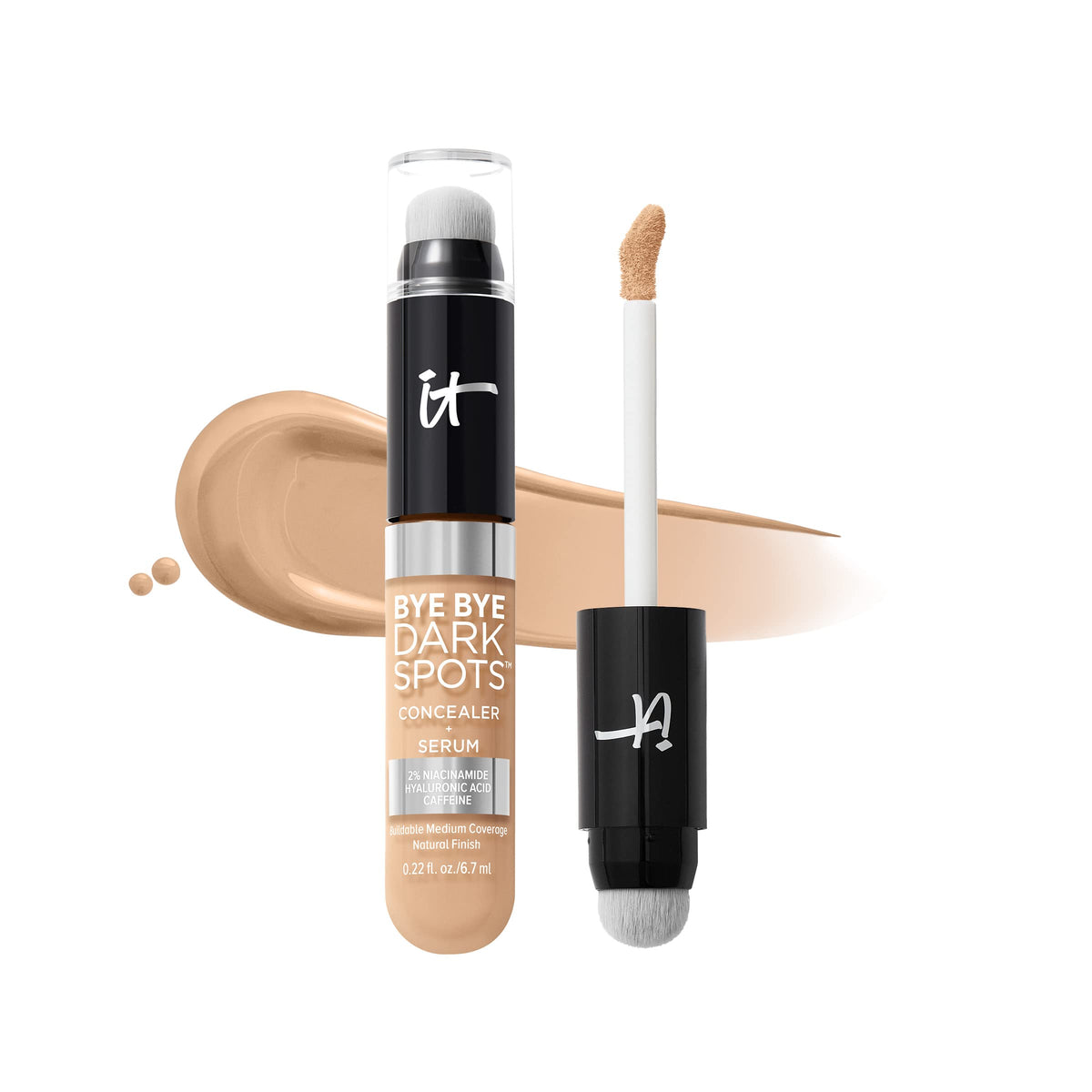 IT Cosmetics front packaging showing product and shade, conveys reliable coverage