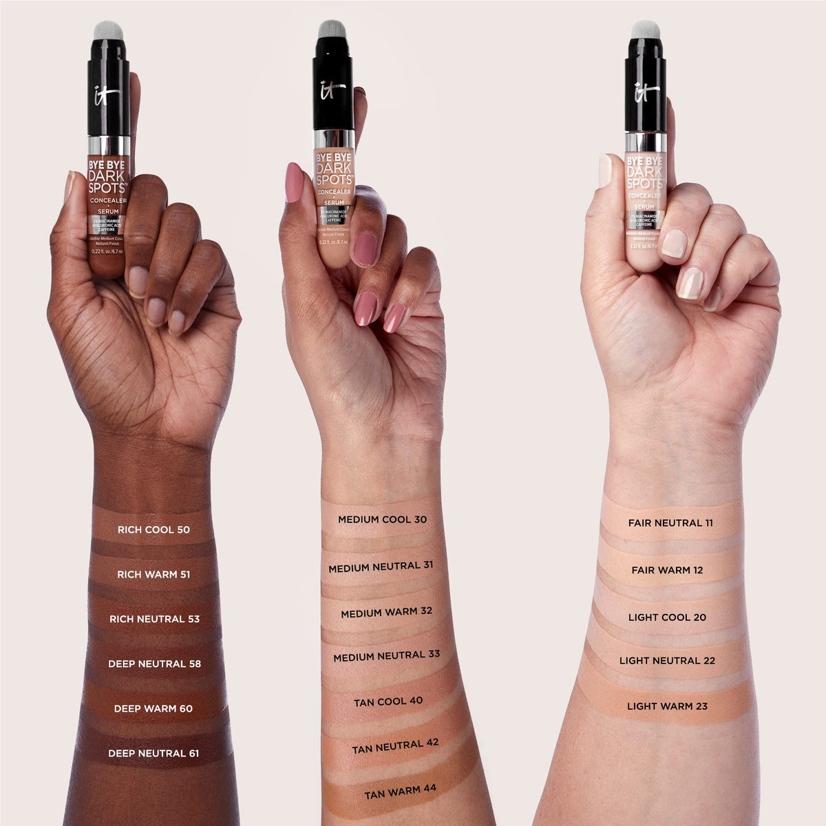 IT Cosmetics swatch texture showing creamy finish and hydrating consistency