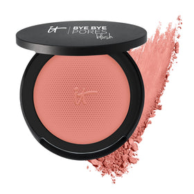 IT Cosmetics compact front view showing blush color and portable design benefits