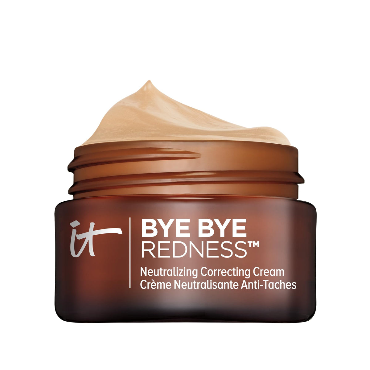 IT Cosmetics front packaging showing neutral beige tube and benefit