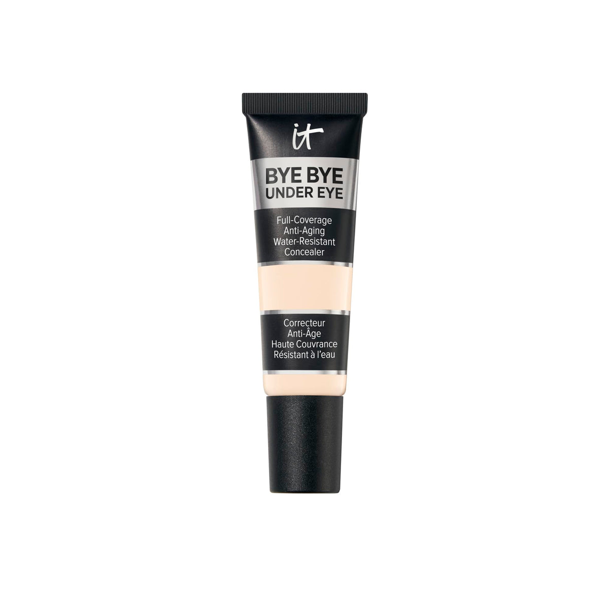 IT Cosmetics front packaging of Bye Bye Under Eye showing shade and tube benefit long wear