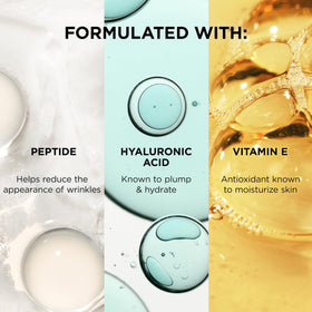 IT Cosmetics ingredient label close-up listing peptides hyaluronic acid benefits