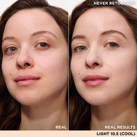 IT Cosmetics open tube and concealer cream swatch demonstrating rich coverage