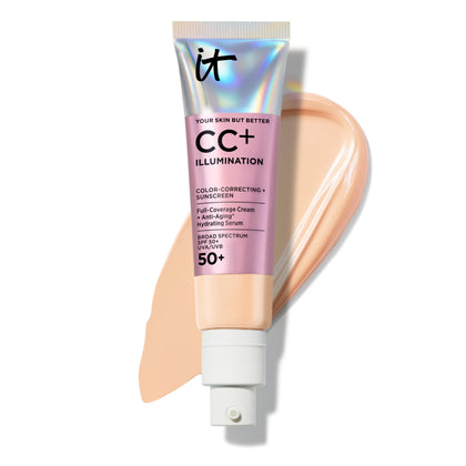 IT Cosmetics CC+ Cream Illumination Light front pump showing product and convenience