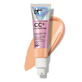 IT Cosmetics front packaging showing CC+ Cream Illumination medium tan for all-day coverage